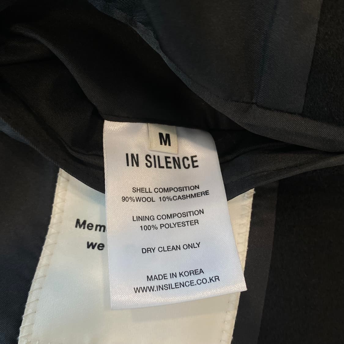 인사일런스 울 캐시미어 더블 코트 M 상품이미지8