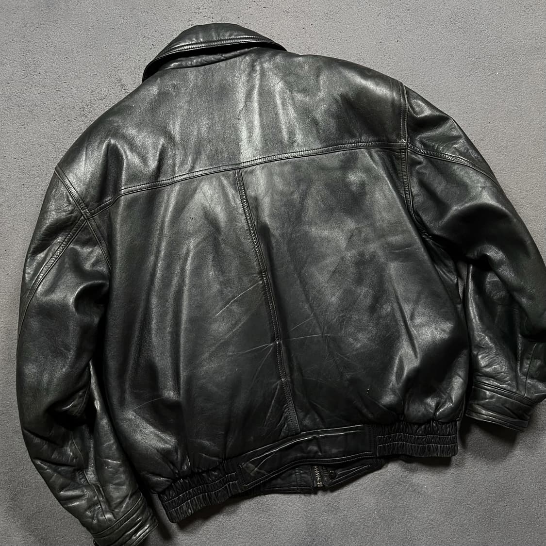 90's 입생로랑 양가죽 블루종 봄버 레더 자켓 상품이미지7