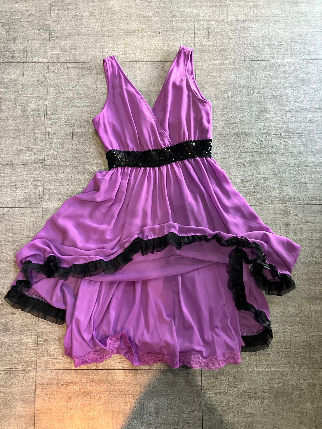 일본빈티지 달천깔페어리 프린세스 공주풍 레이스러플 미디원피스 퍼플보라 상품이미지1