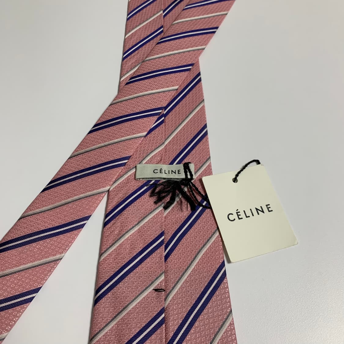셀린느(CELINE) 택 달린 미품 스트라이프 넥타이 A+등급 상품이미지6