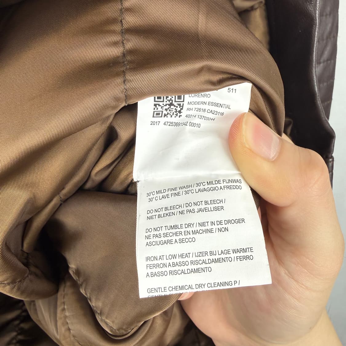 (L) PETERJOHN leather 천연가죽 라이더 자켓 브라운 상품이미지6