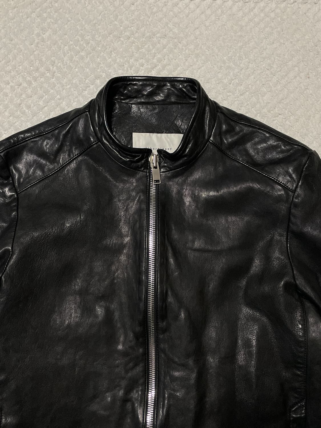 LIBER CLASSSY 웨스턴 무드 램스킨 양가죽 바이커 절개 레더  상품이미지4