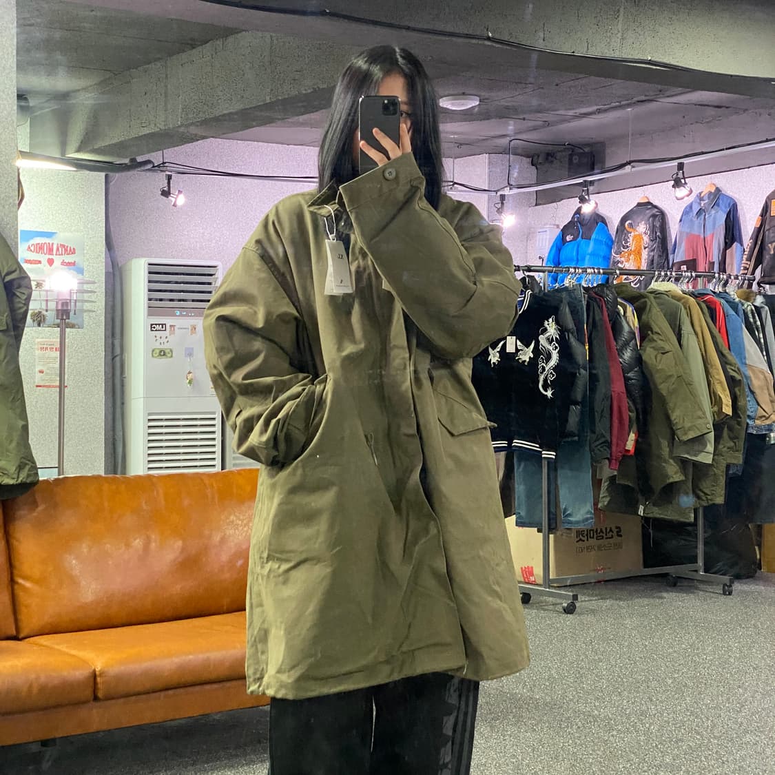 라퍼지스토어 피쉬테일 카키 누빔 야상 자켓 B4027 상품이미지1