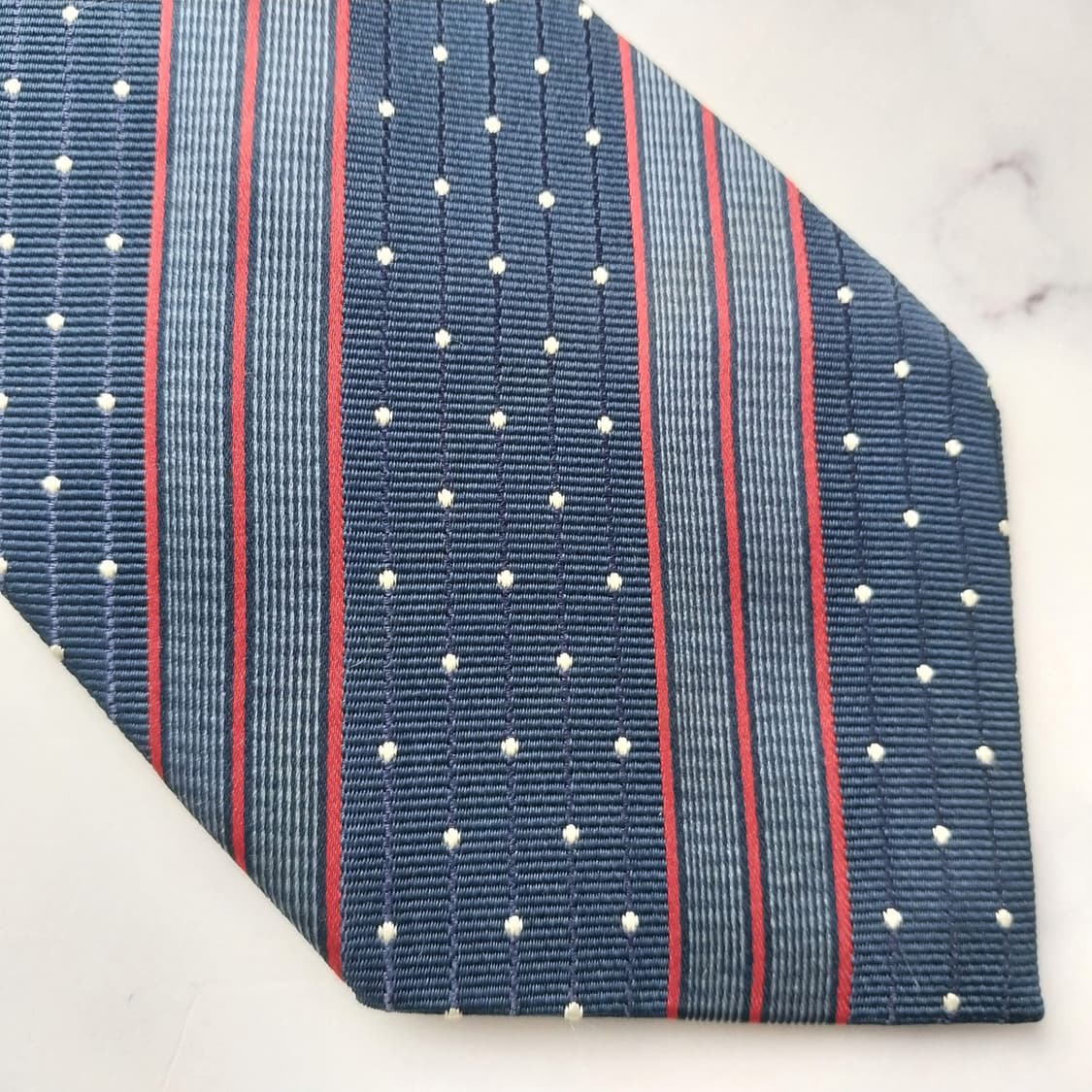 에르메네질도 제냐 스트라이프&도트 넥타이 9.4cm A+등급 k2054 상품이미지5