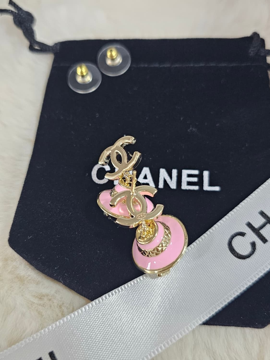 빈티지 핑크 샤넬 귀걸이 상품이미지7