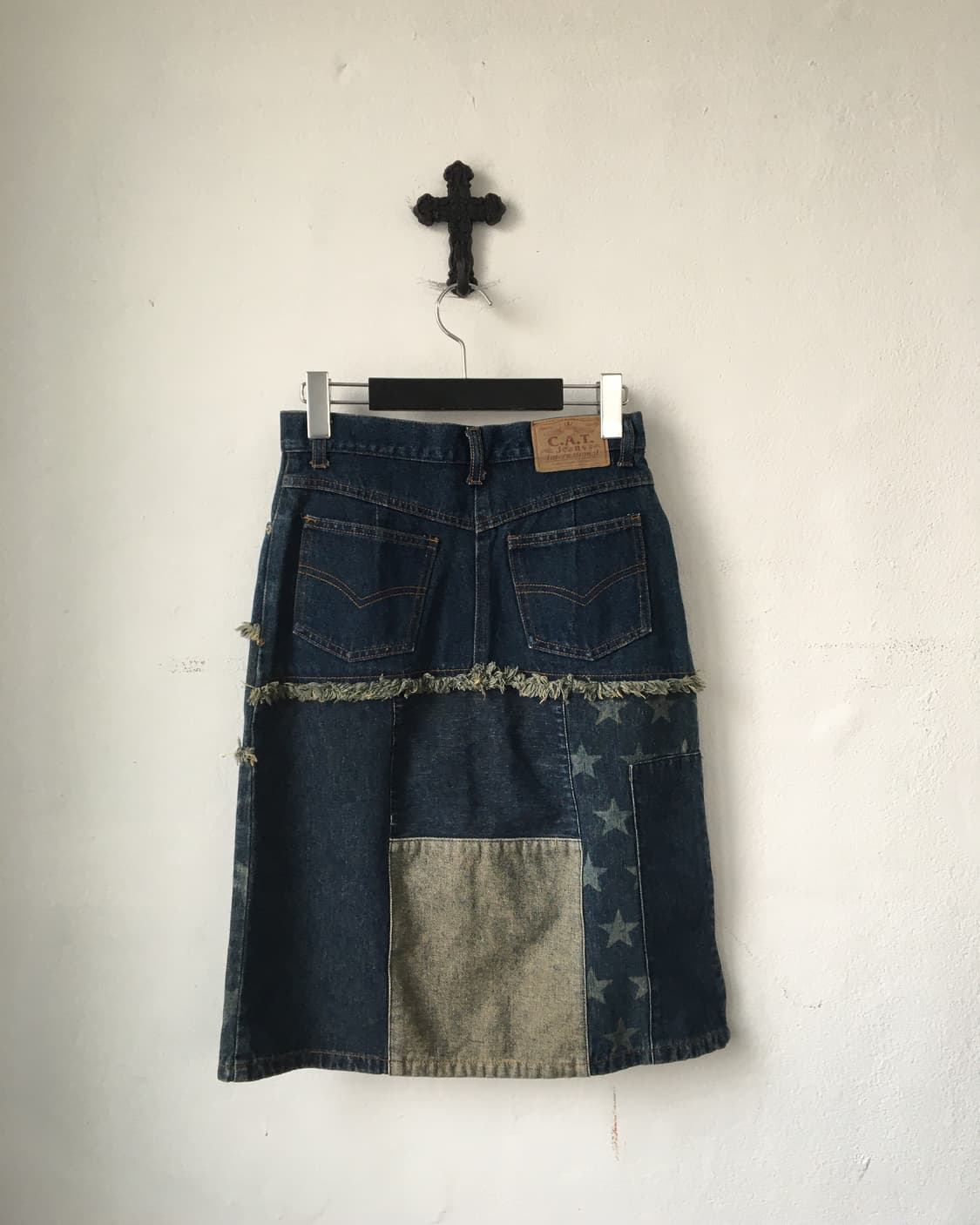 Patch point denim midi skirt 상품이미지3