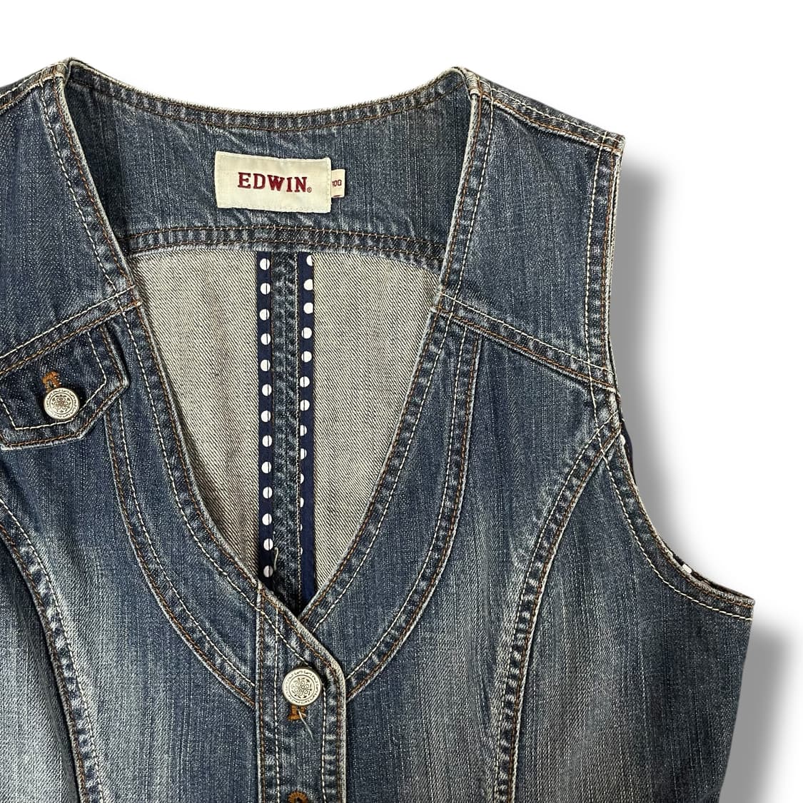 에드윈 도트 투포켓 빈티지 데님 베스트 100 상품이미지3