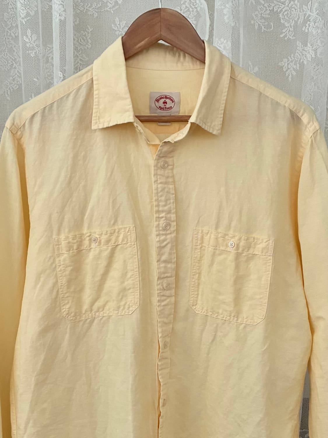 L) 브룩스 브라더스 린넨 코튼 셔츠 옐로우 상품이미지3