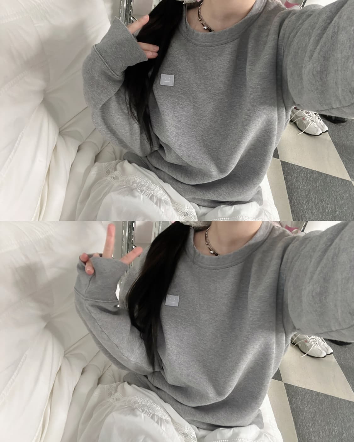 아크네스튜디오 멜란지그레이 페어뷰 페이스 맨투맨  상품이미지5