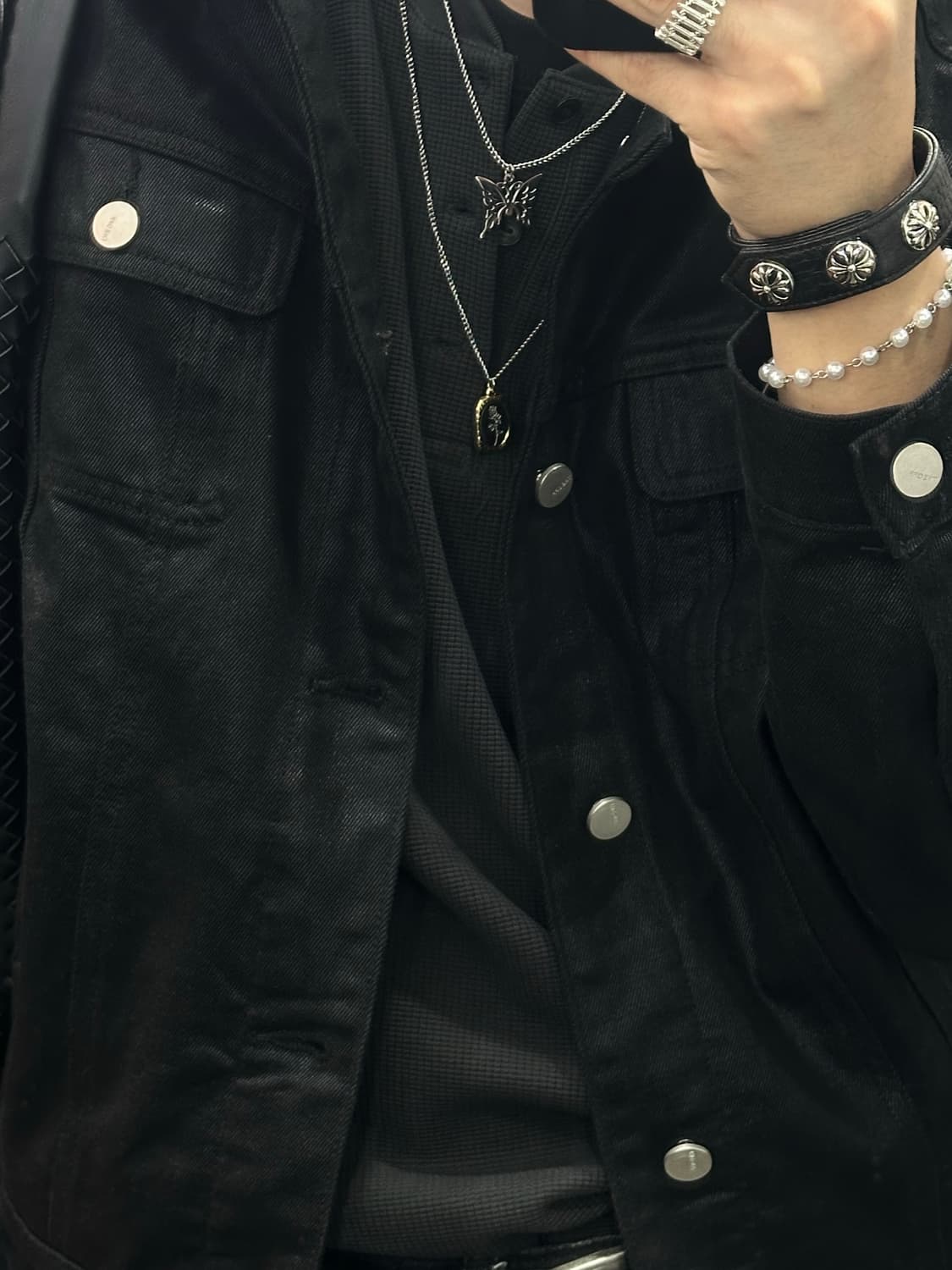 Ch cross - 크롬 십자 레더 팔찌 상품이미지6