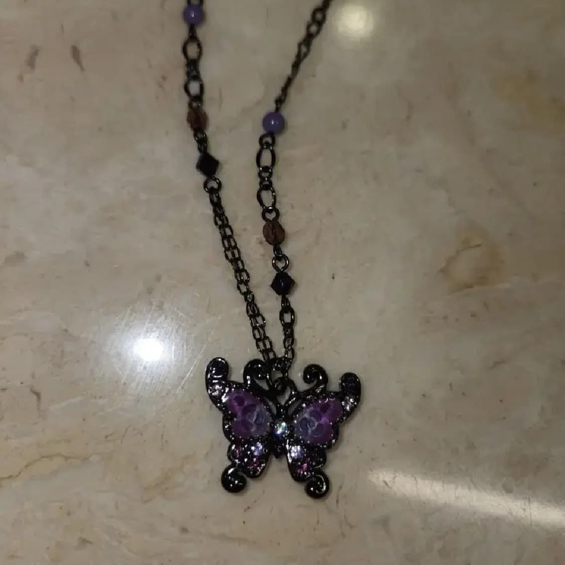 안나수이 아나수이 블랙 퍼플 나비 목걸이 상품이미지5
