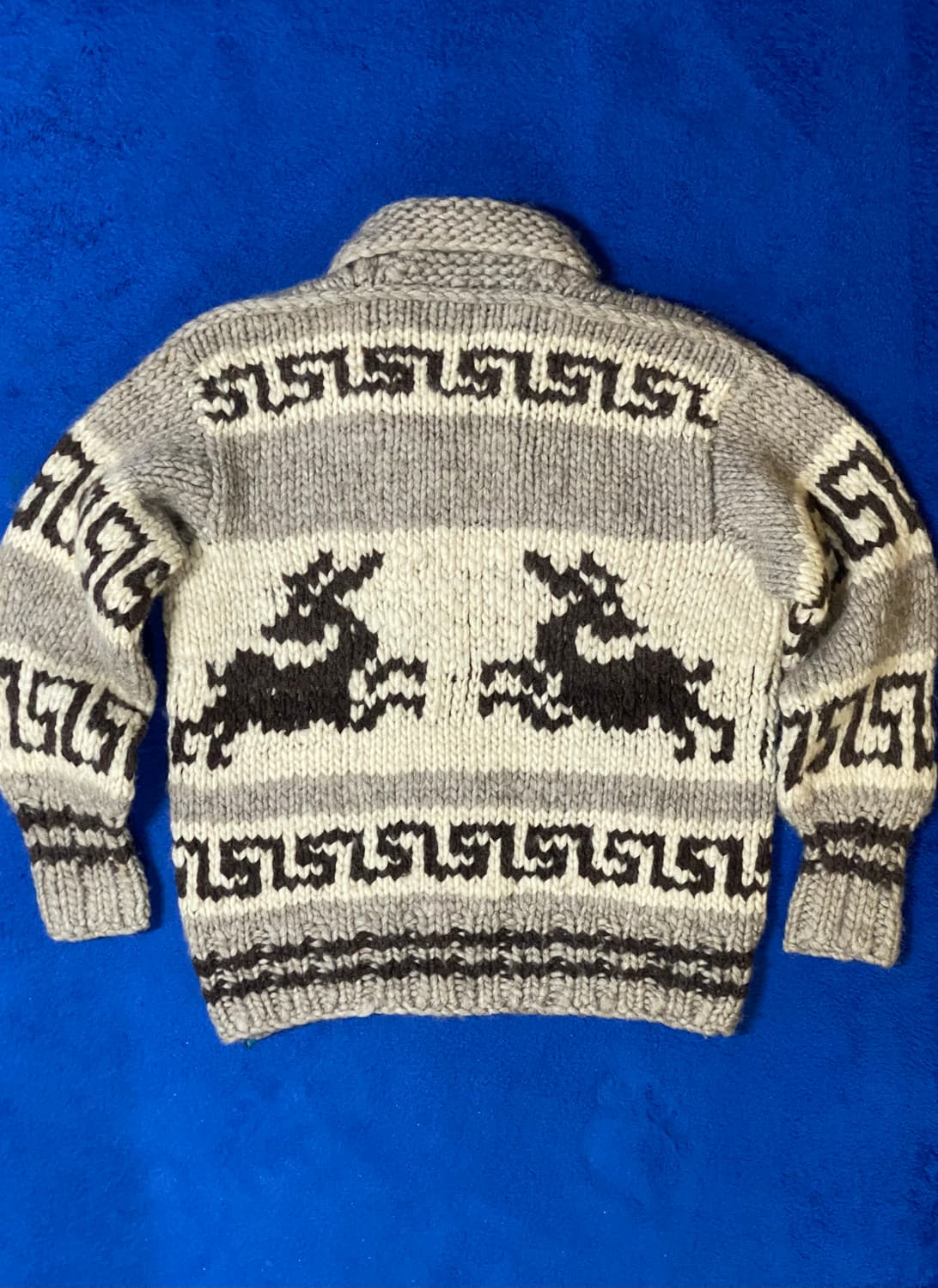 아메리칸 빈티지 캐나다 코위찬 인디언 베이지 니트 집업 상품이미지6