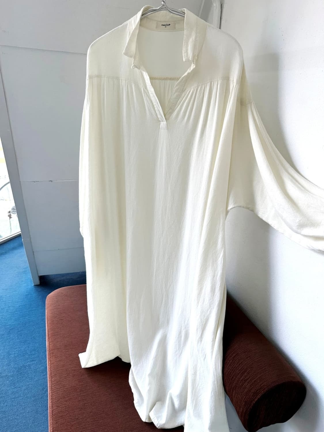Rayon linen shirred design loose onepiec 상품이미지2