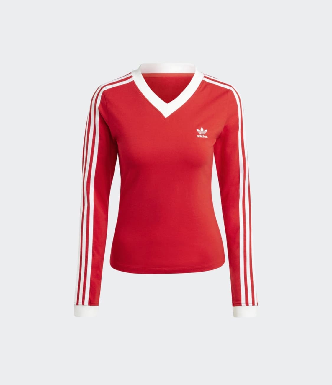 아디다스 브이넥 긴팔 셔츠 레드 상품이미지2