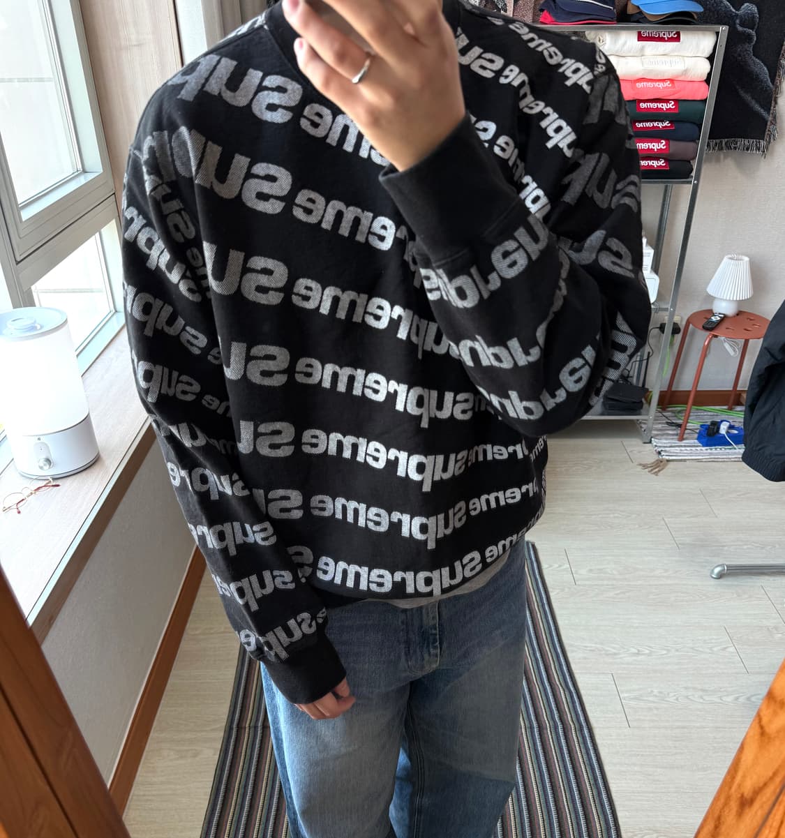 슈프림 레터링 맨투맨 상품이미지1