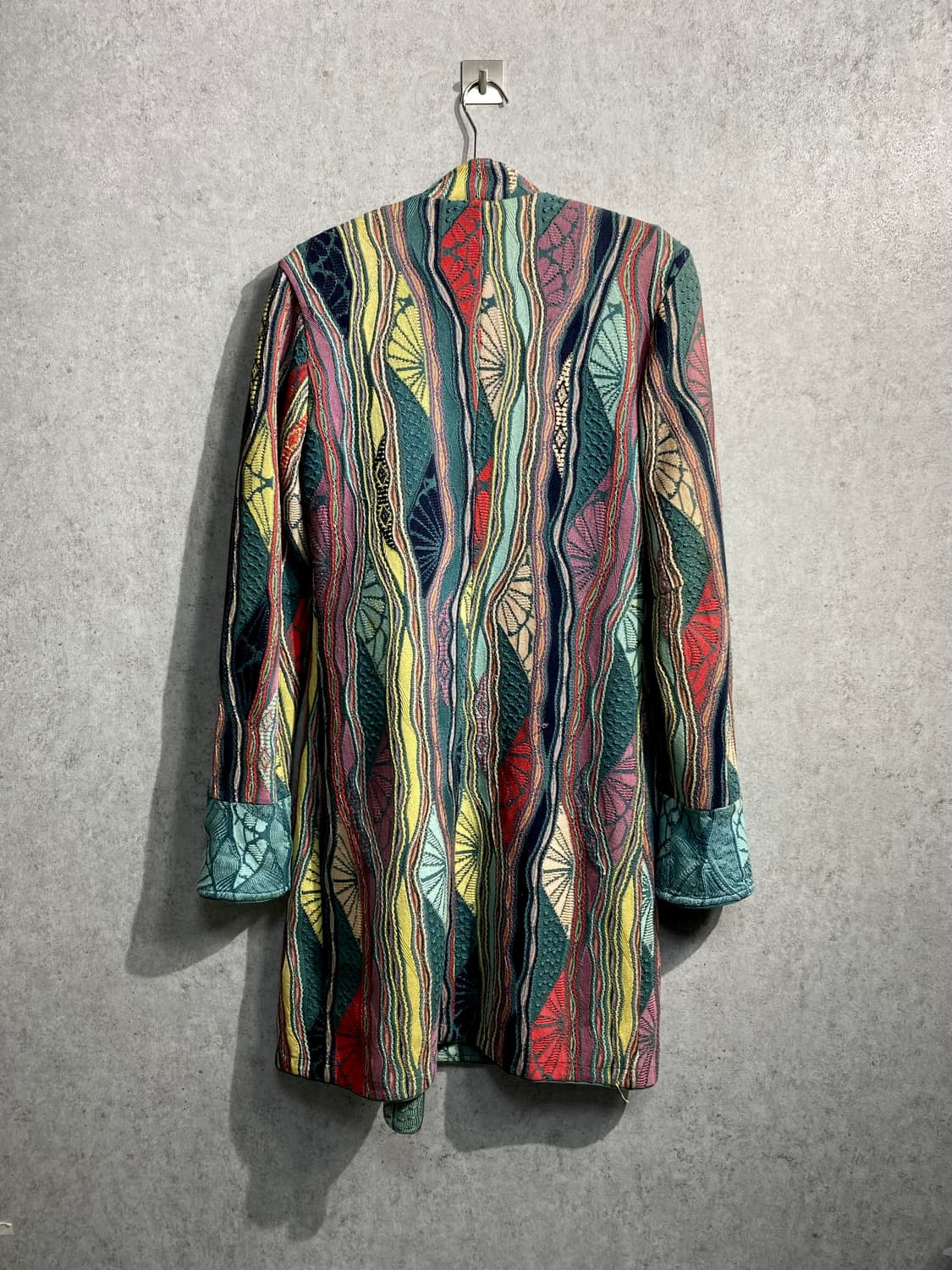[M] 90s COOGI 쿠지 우먼스 케이블 니트 롱 가디건 상품이미지7