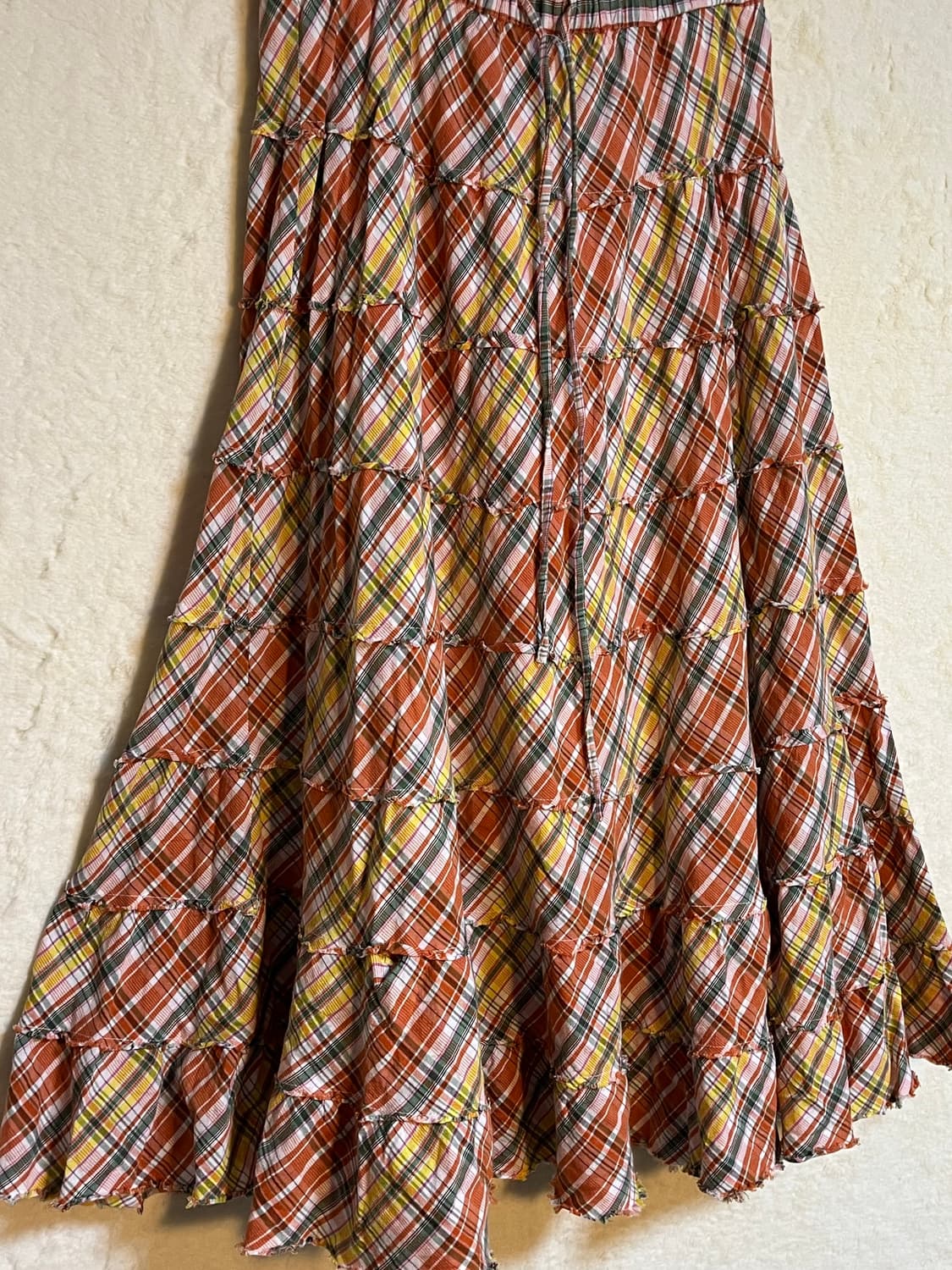 빈티지 체크 패치 스커트 상품이미지2