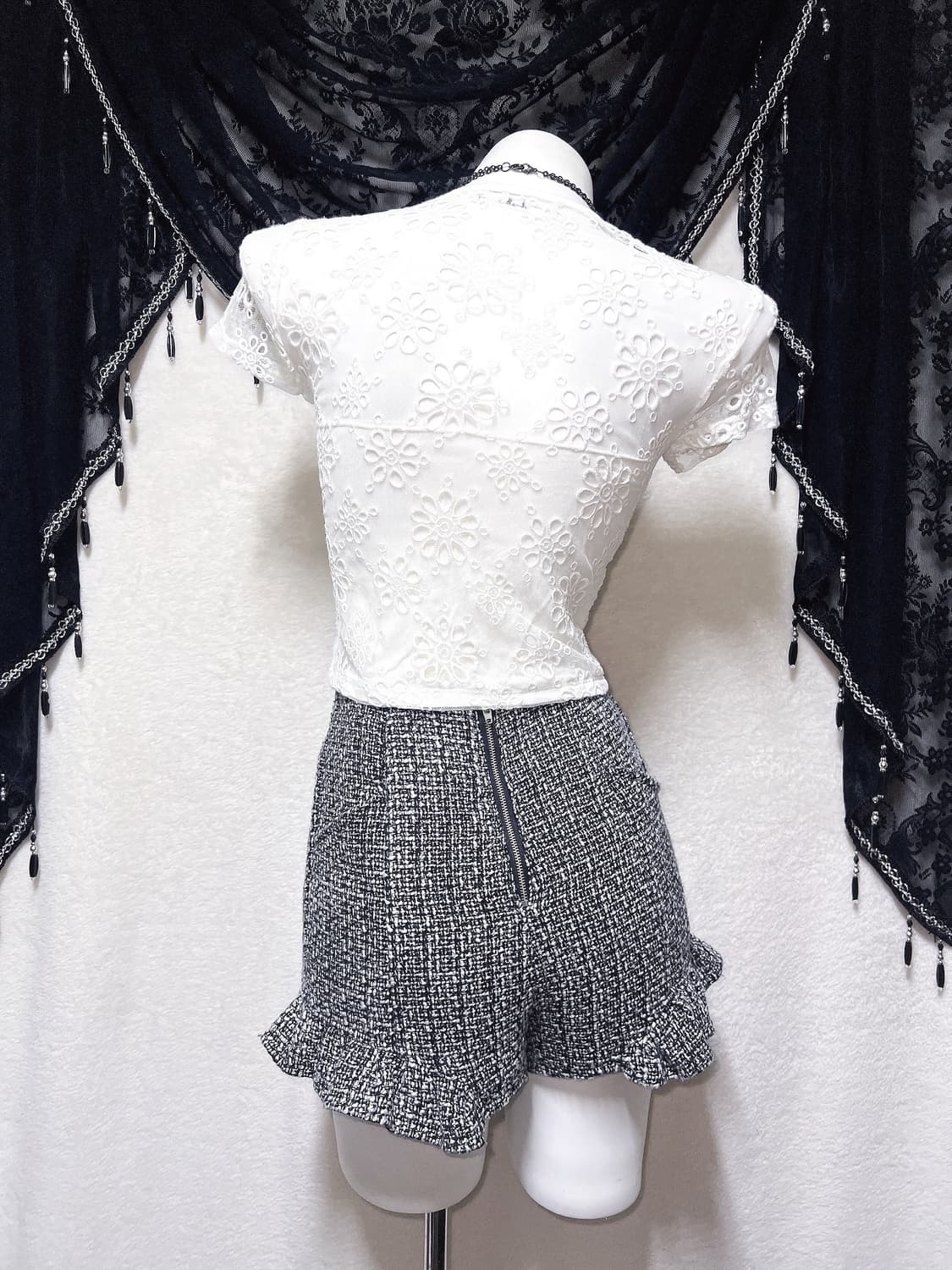 로맨틱갸루 로걀 시스루레이스 망사 반팔탑 히메 오네 아게하 헤이세이 섹시 상품이미지9