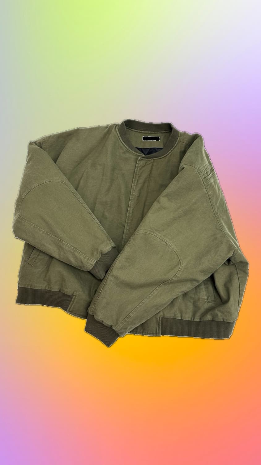 [OS] 논노드 서퍼 다이 서지 봄버 자켓 카키 상품이미지1