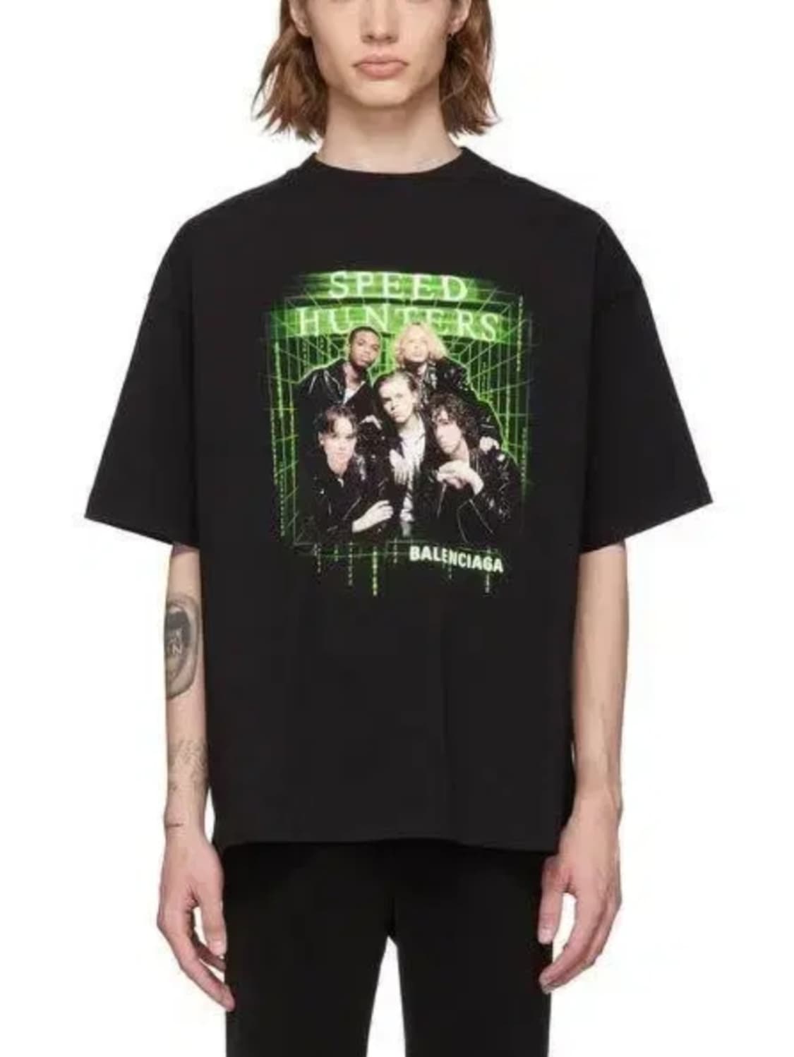 정품 발렌시아가 스피드헌터 오버핏 반팔 티셔츠 블랙 네온 L사이즈 상품이미지2