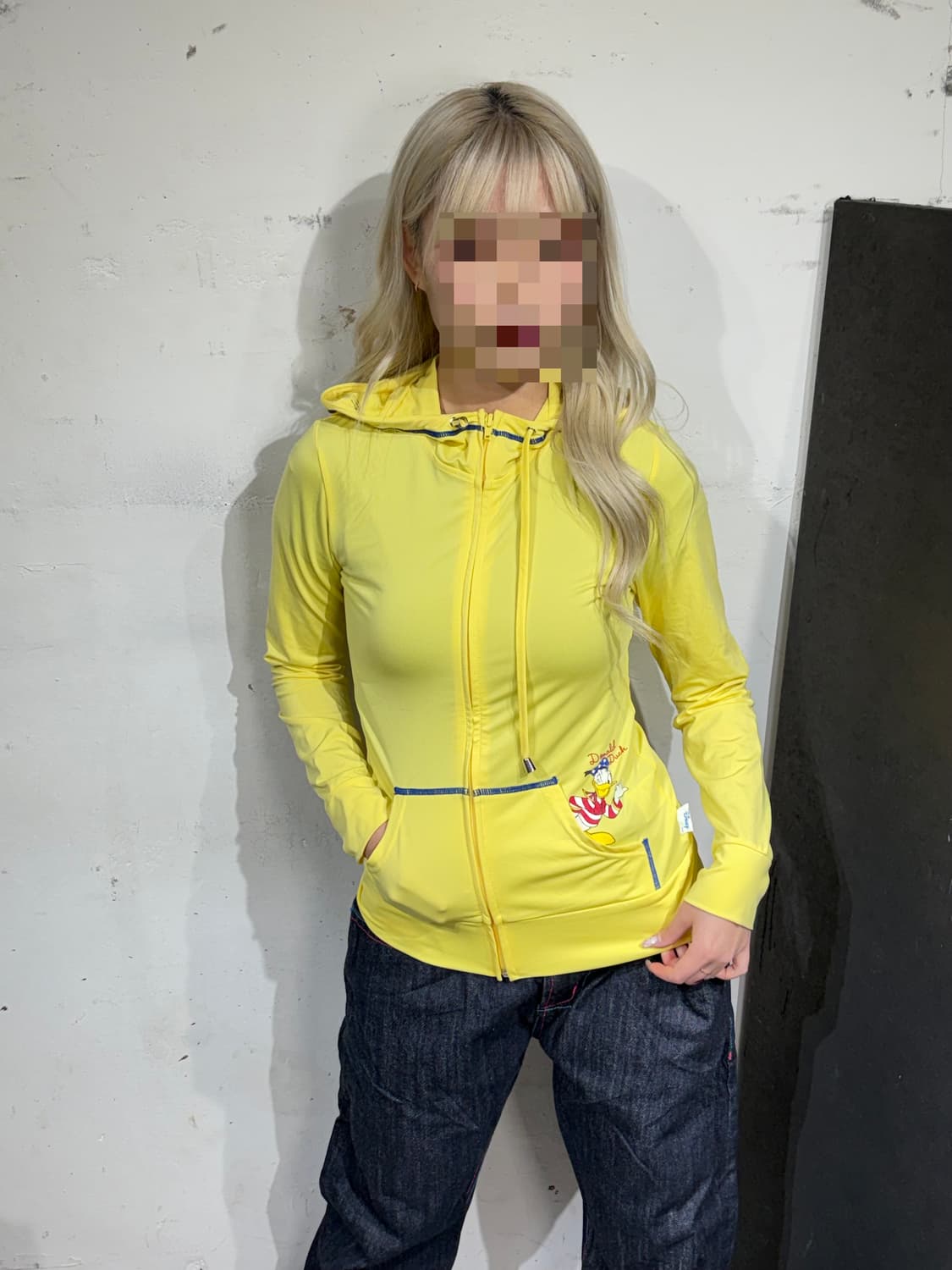 JPN 일본 빈티지 Disney 딱붙핏 와투케 도널드덕 후드집업 져지 상품이미지2