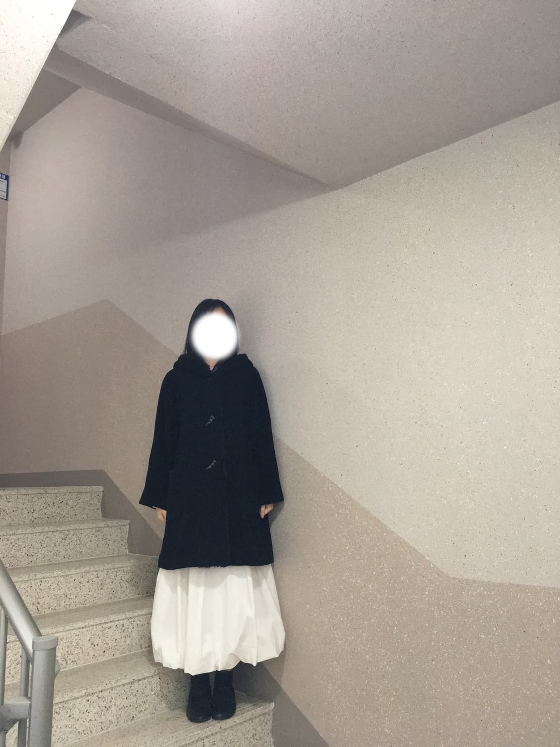 일본빈티지 블랙 울 앙고라 후드 퍼 떡볶이 코트 모리걸 미니멀 상품이미지9