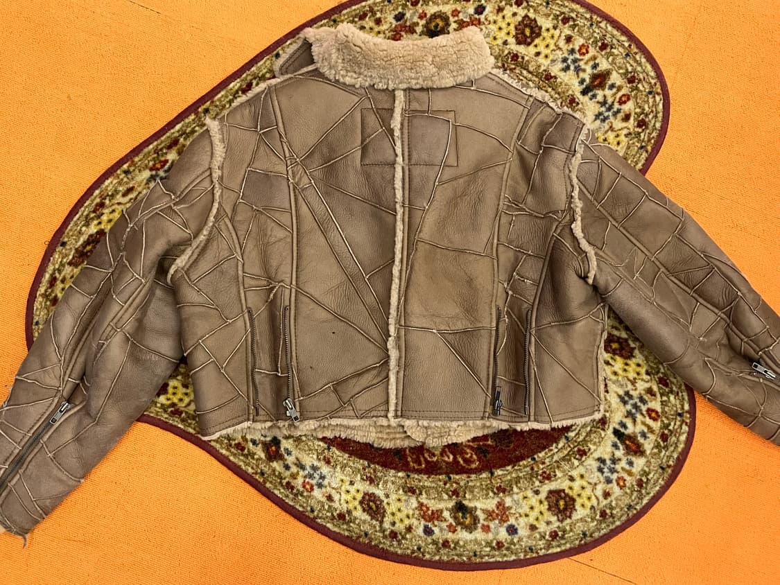 히스테릭 글래머 빈티지 패치워크 크롭 무스탕 상품이미지5