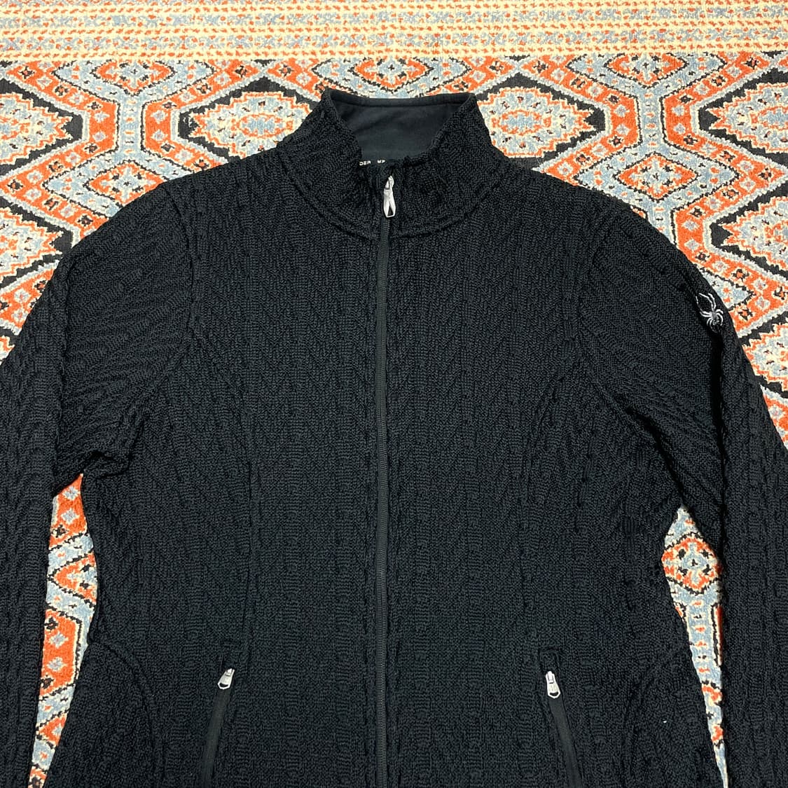  스파이더 블랙 플리스 니트 집업져지 여성L 상품이미지2