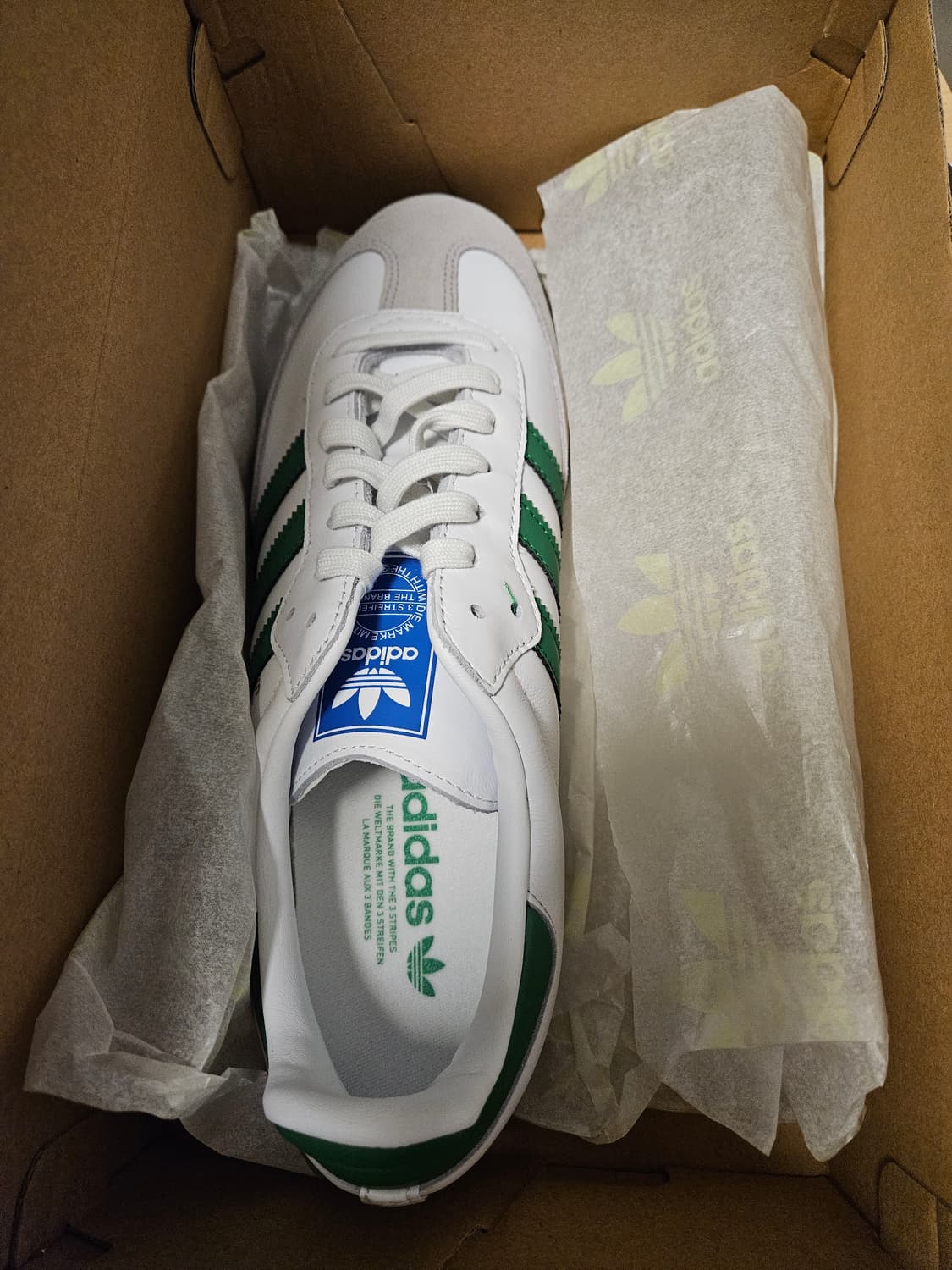 아디다스 삼바 OG 흰/초 녹색 운동화 상품이미지6