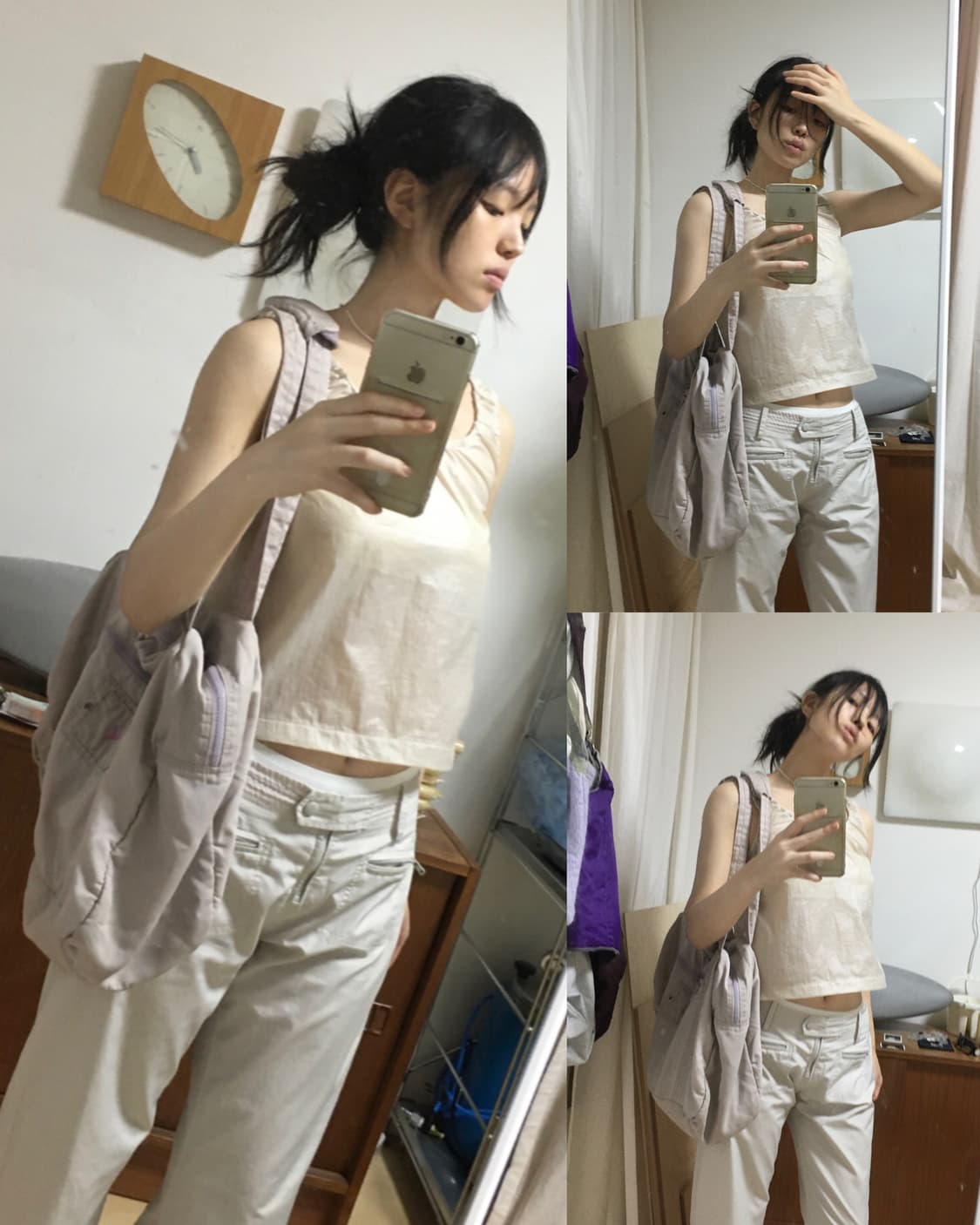 [직수입] 빈티지 puma 오버사이즈 숄더 백 핑크 라벤더와 자켓 스커트 상품이미지2