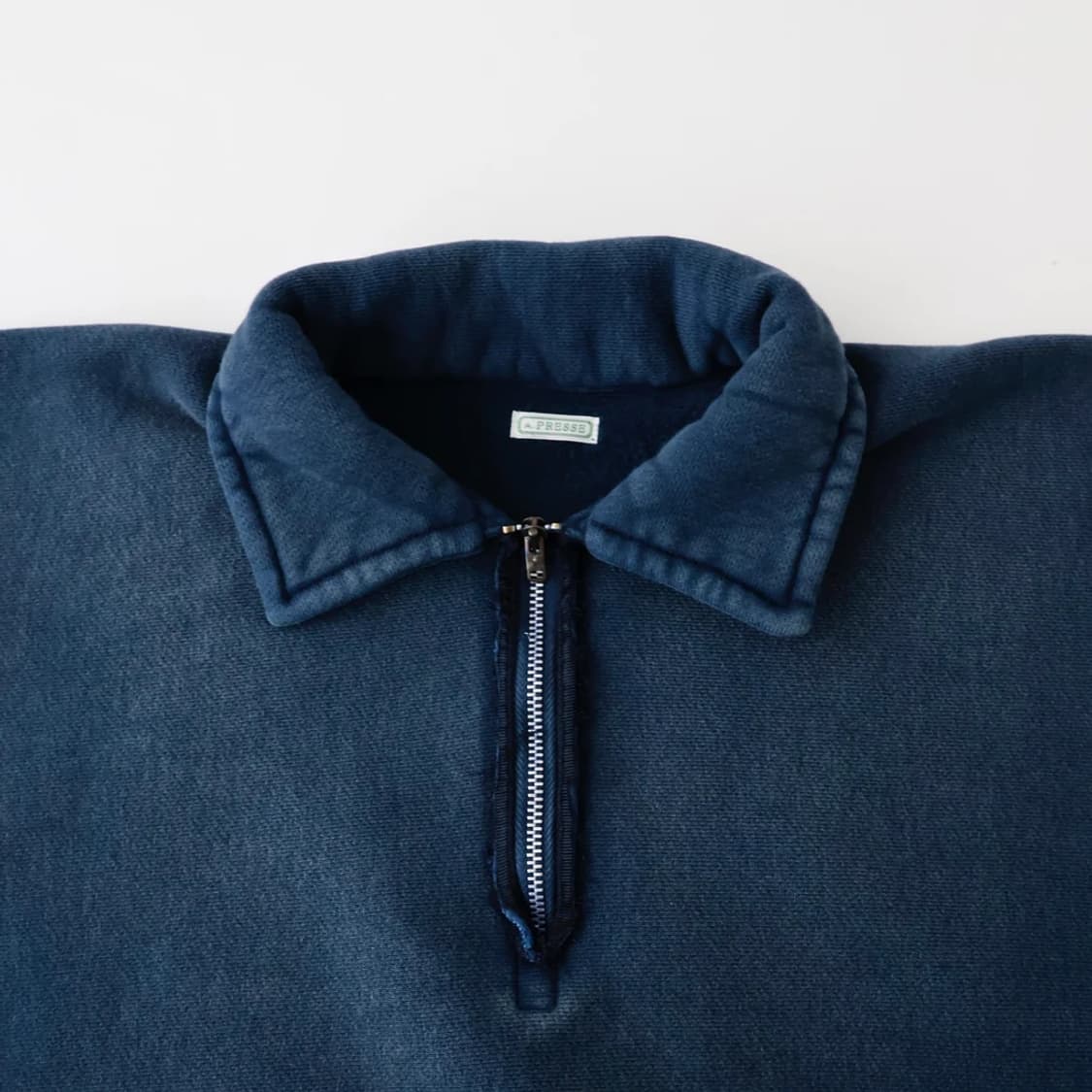아프레쎄 빈티지 하프집 스웻셔츠 블루 상품이미지1