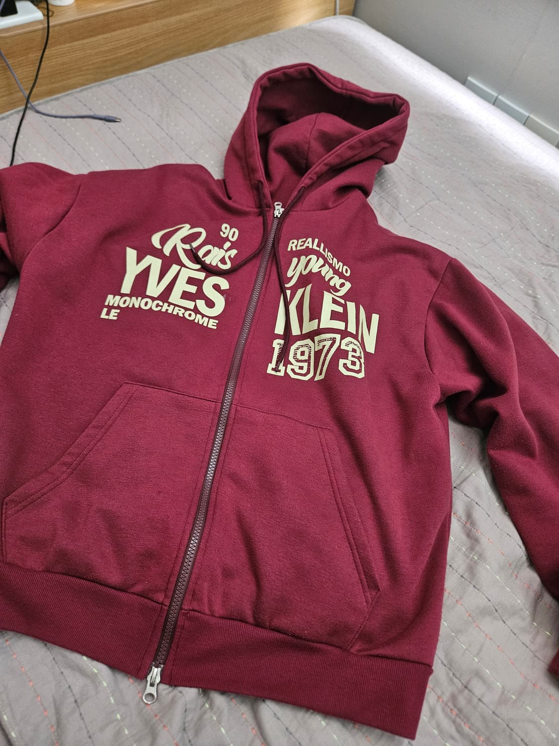 버건디 후드집업 판매합니다 상품이미지1