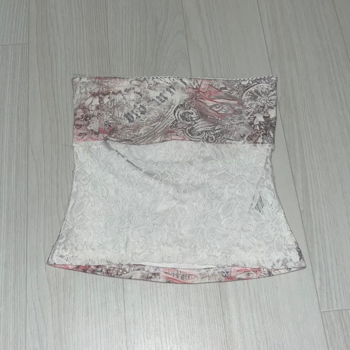 아이엠지아 리본 포인트 프린팅 튜브탑 xs 상품이미지2