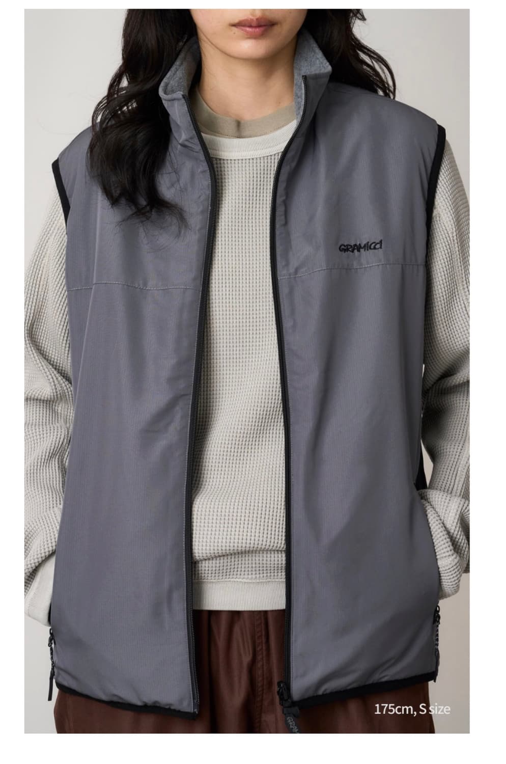 그라미치 써멀플리스 리버시블 베스트 그레이XL 상품이미지3