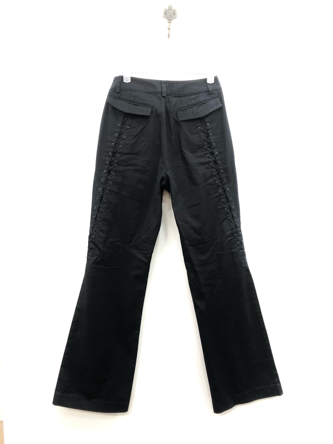 back corset detail black bootcut pants 상품이미지1