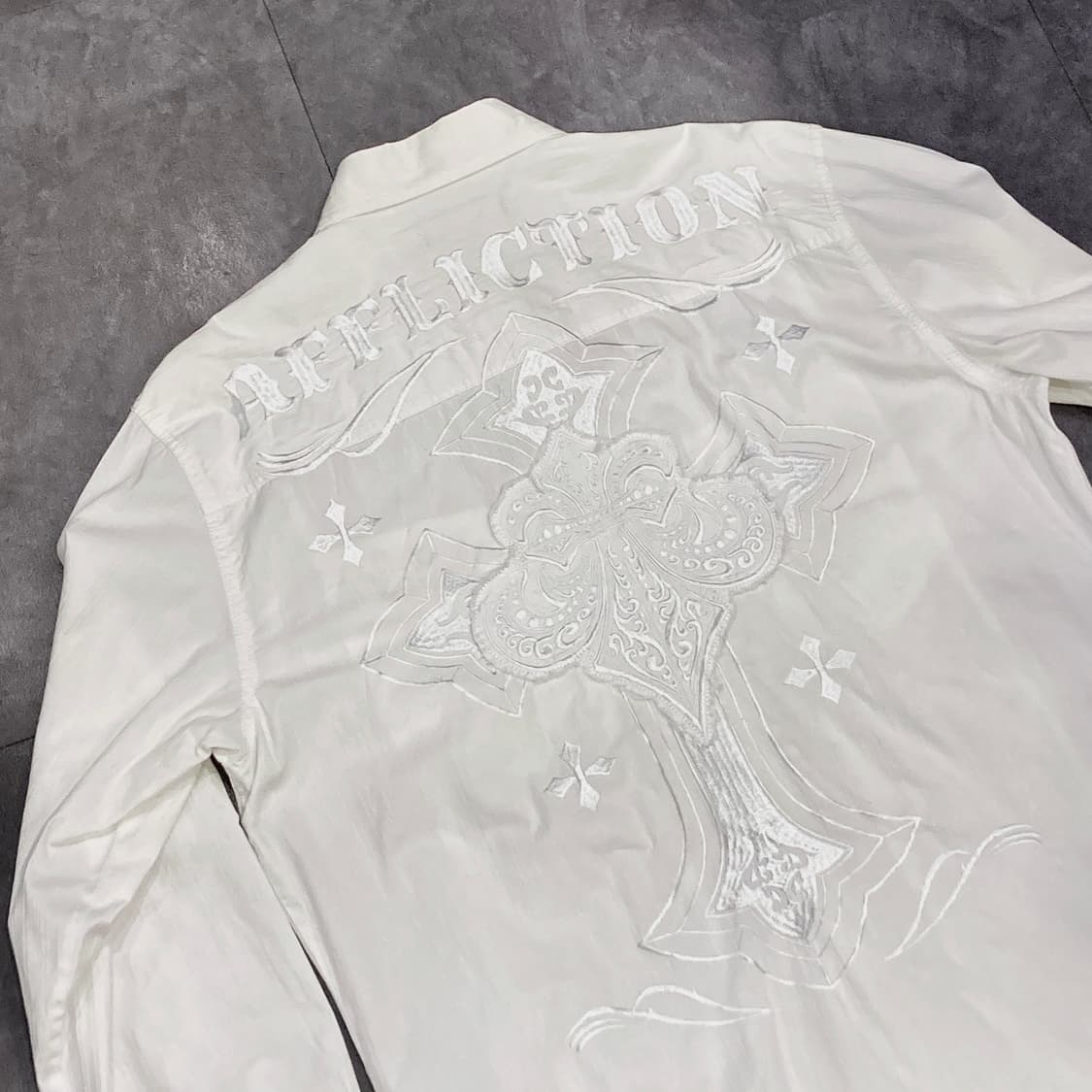 [IM] vtg 화이트 자수 웨스턴 셔츠 상품이미지8