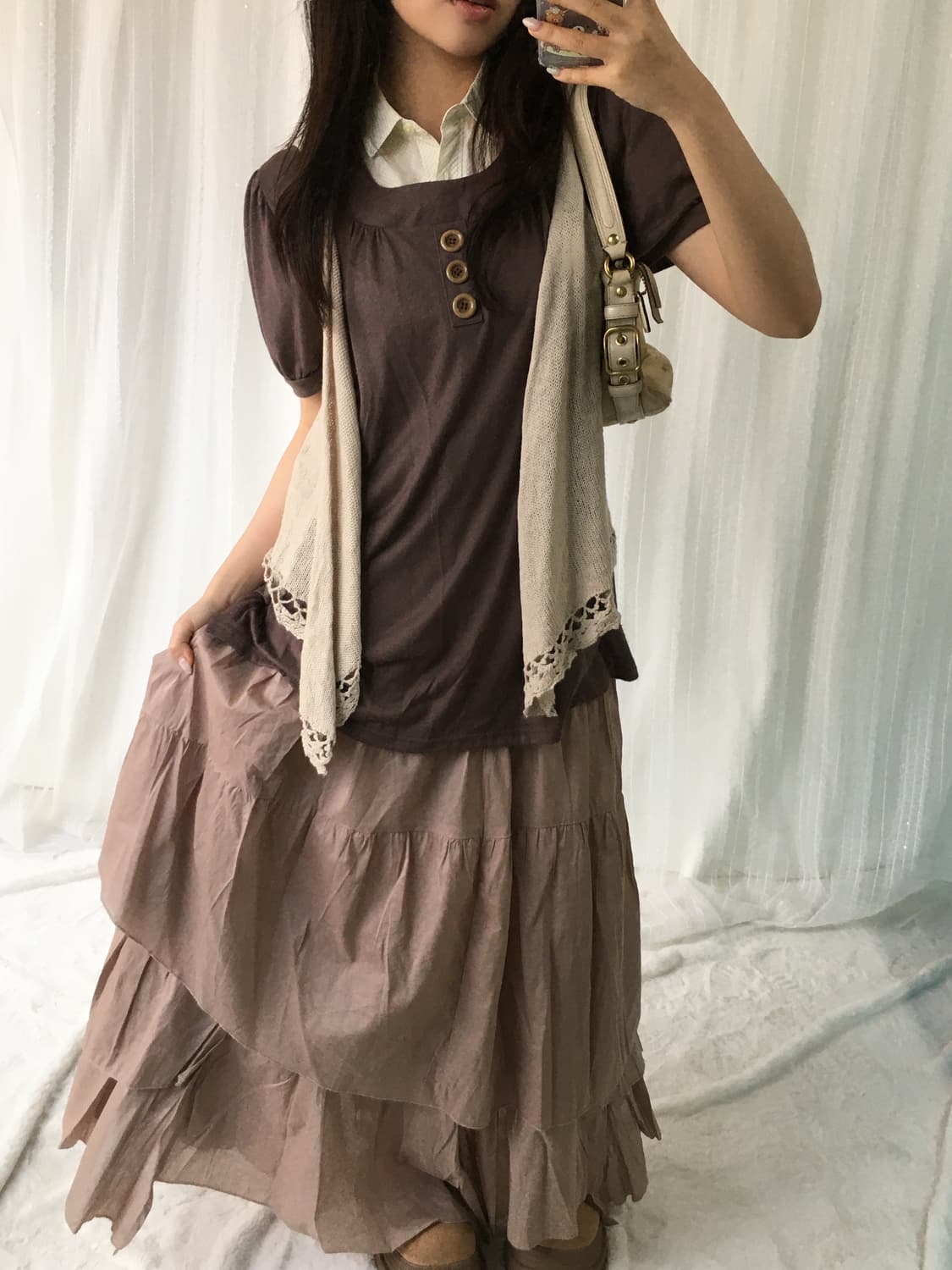 빈티지 브라운 모리 너드 코디세트 상품이미지2