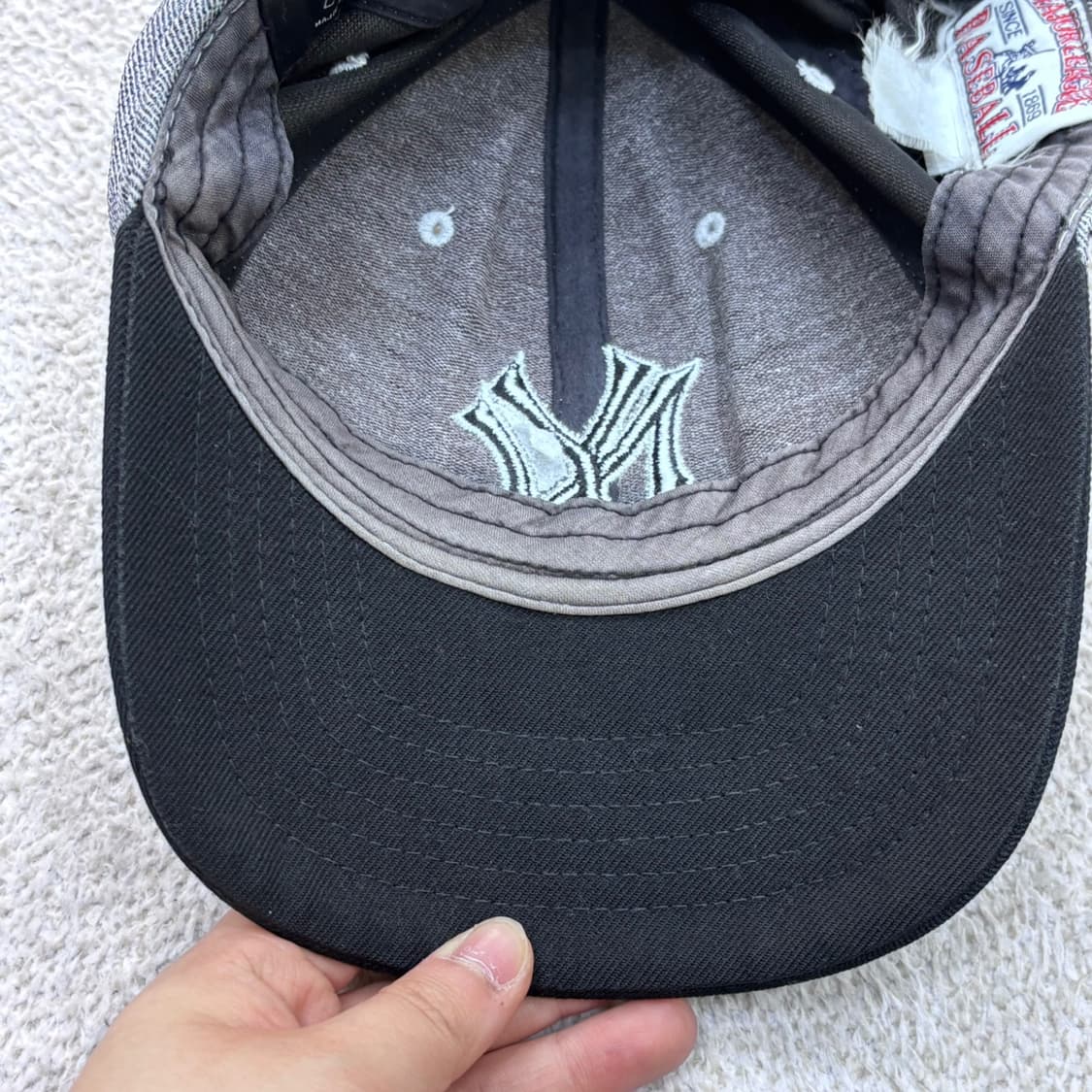 F MLB 뉴욕양키스 로고 배색 볼캡 0423E 상품이미지5