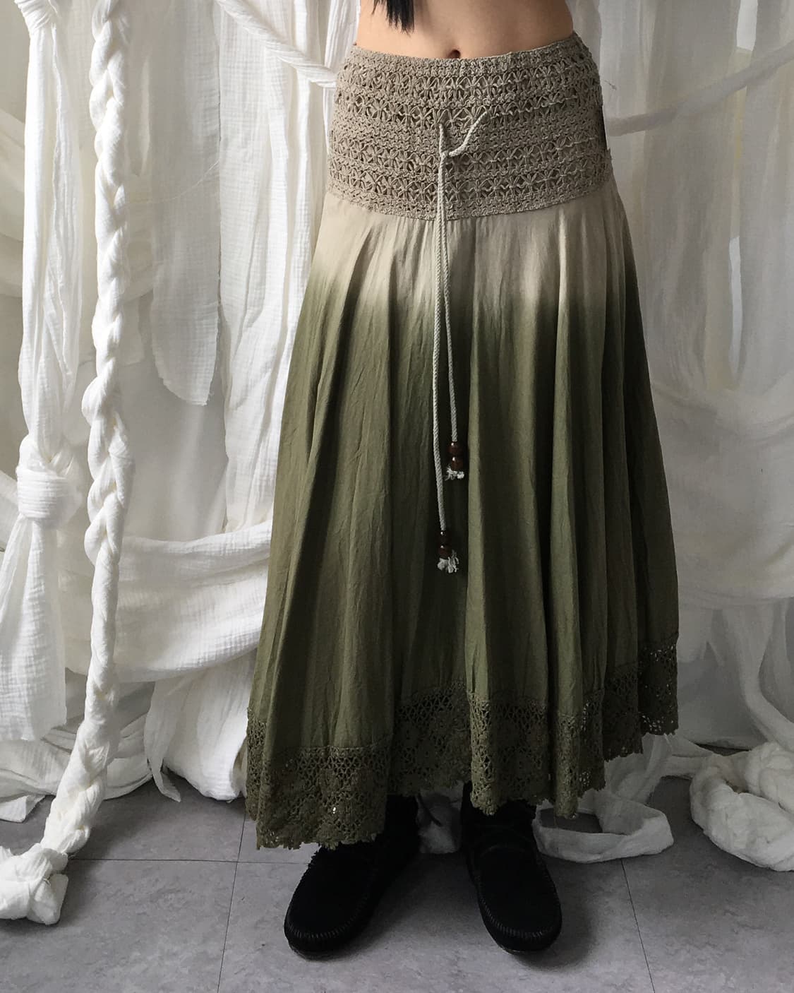 Dyed crochet point skirt 상품이미지8