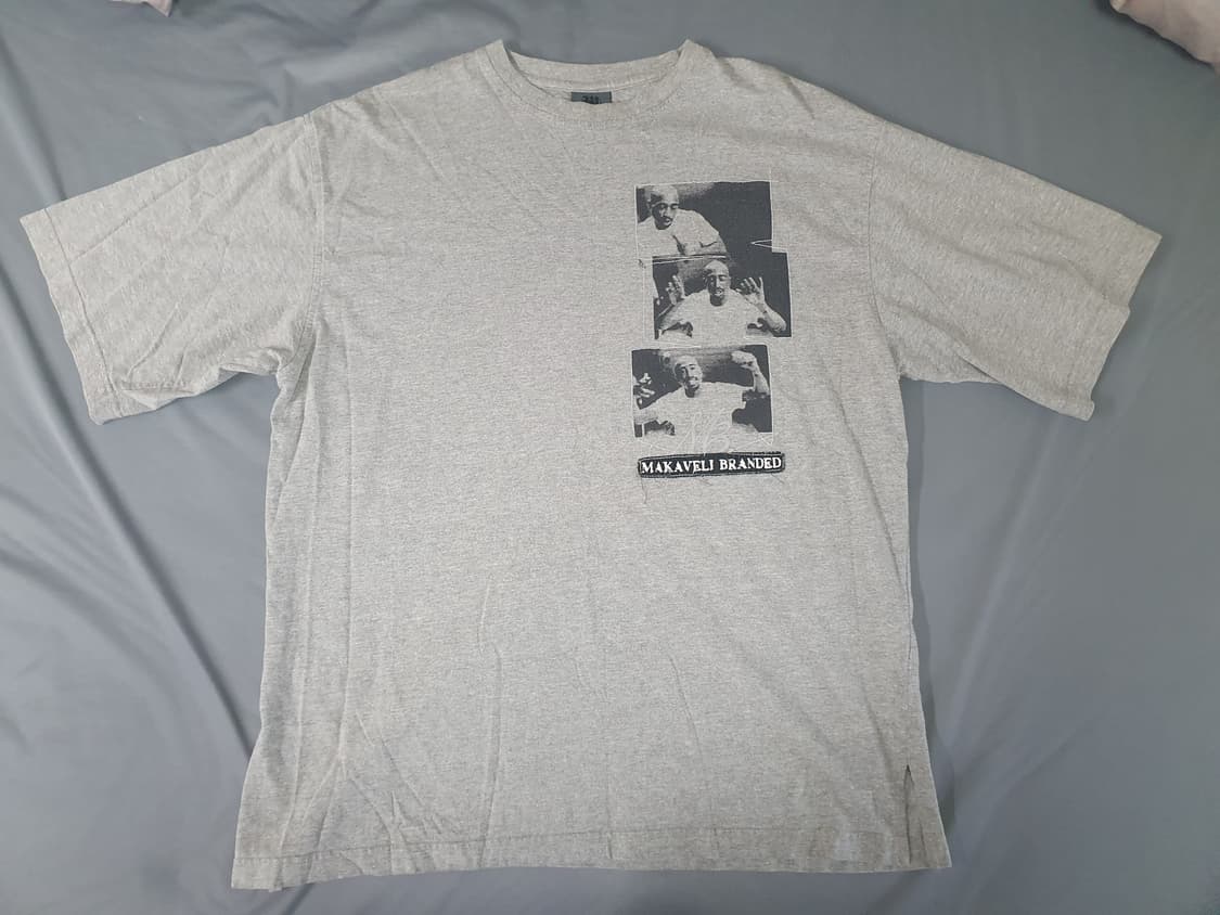 빈티지 Makaveli 90s 투팍 티셔츠 그레이(2XL) 상품이미지1
