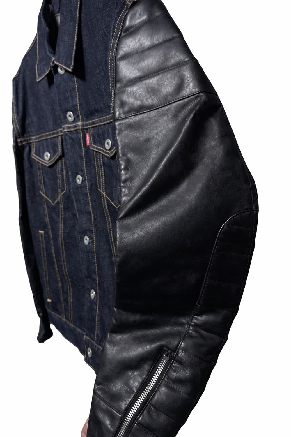 준야와타나베x리바이스 레더 슬리브 데님 자켓 상품이미지4