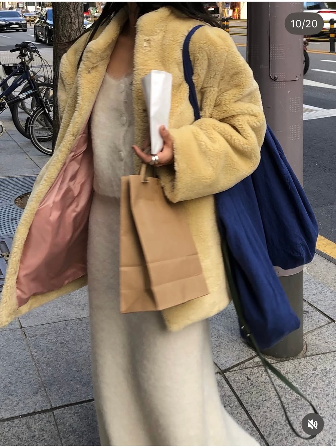 새상품)파르벵 farven 울 쉐어링 퍼 하프 자켓 코트 상품이미지6