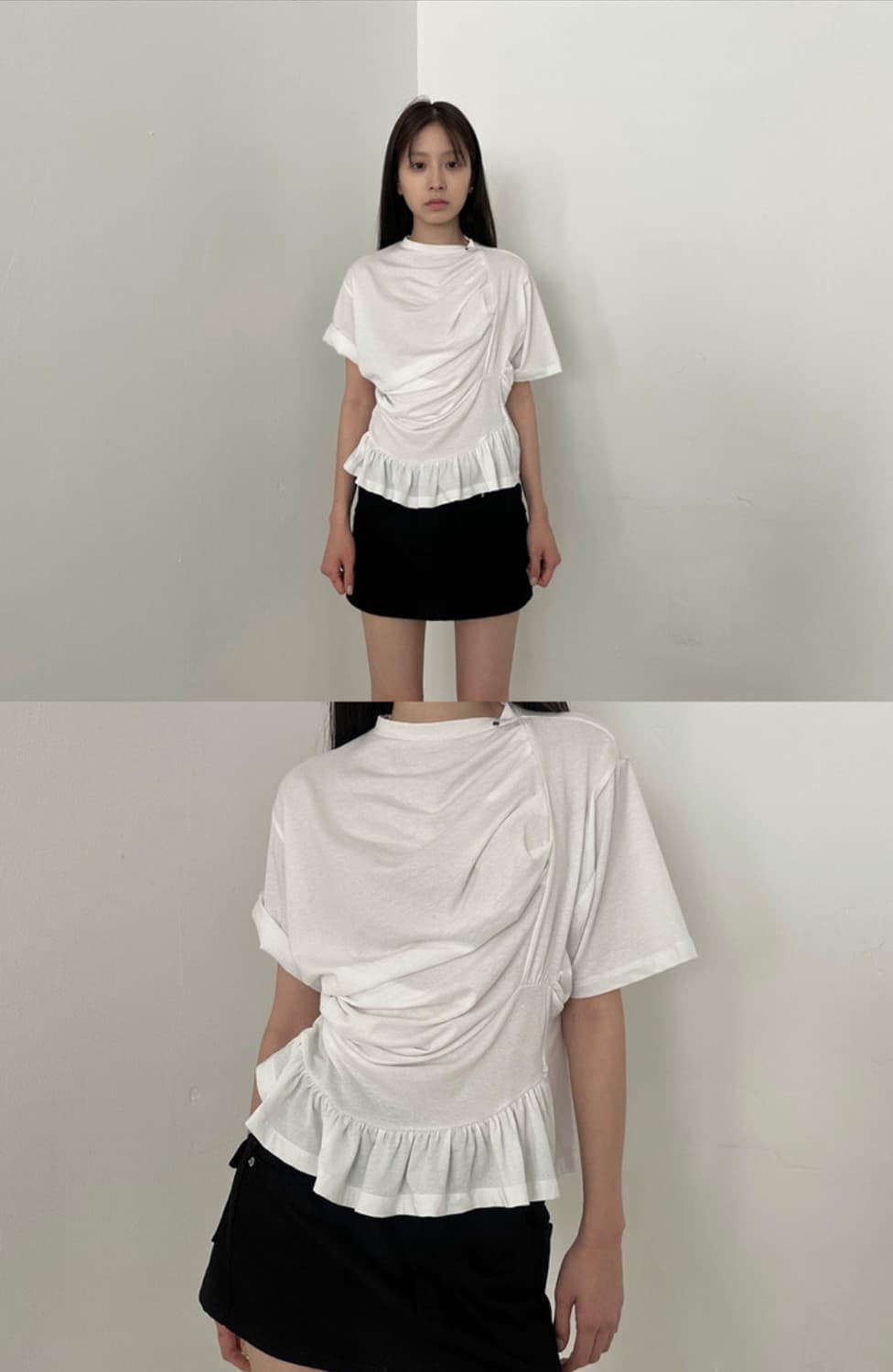 사토미라디오 디테일 프릴 티셔츠 상품이미지4