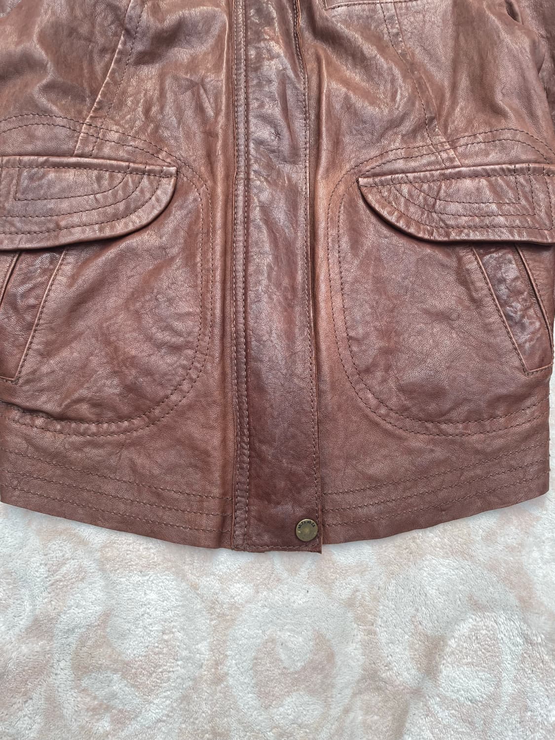 Vintage brown  hollywood Leather Jacket  상품이미지3