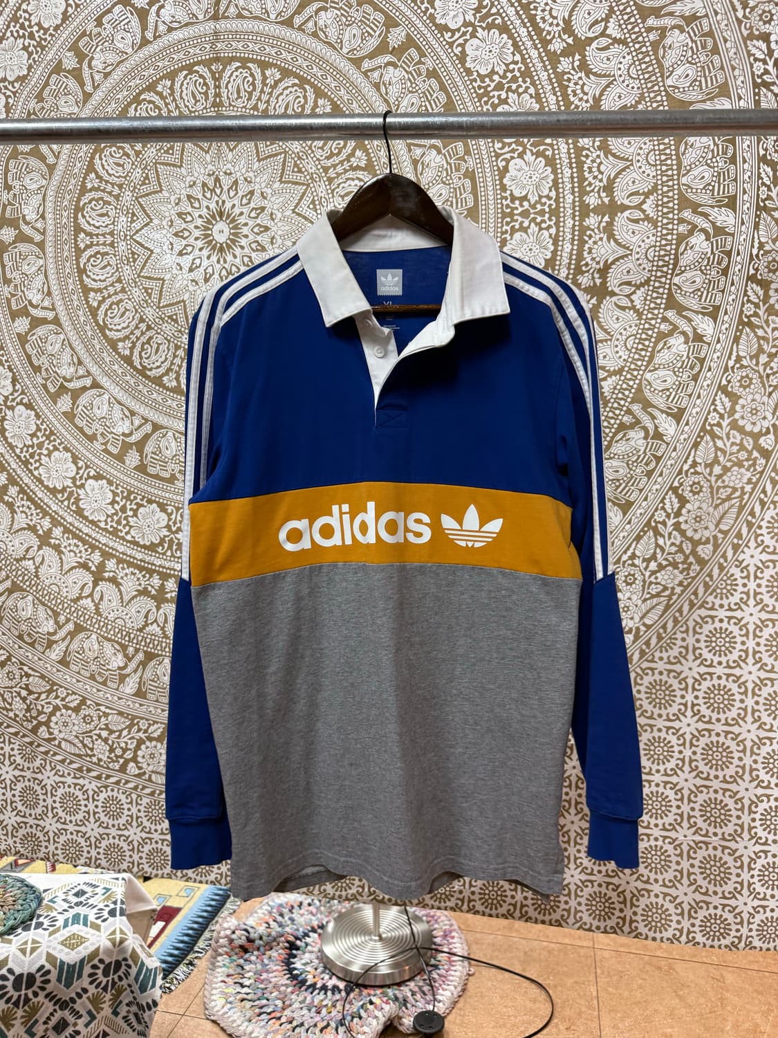 아디다스 배색 빅로고 긴팔 카라티  상품이미지2