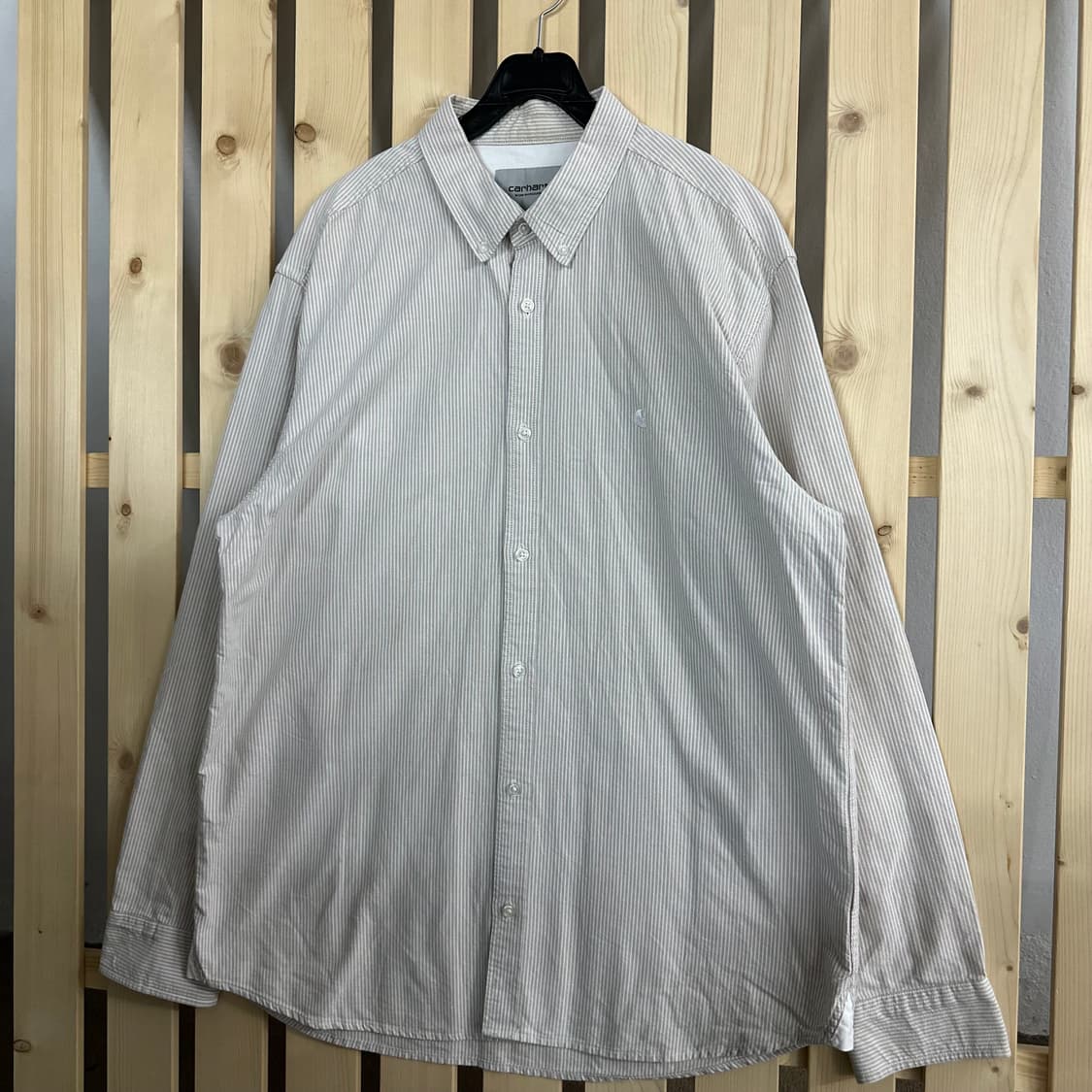 (XL) 칼하트 WIP 베이지 스트라이프 셔츠 상품이미지2