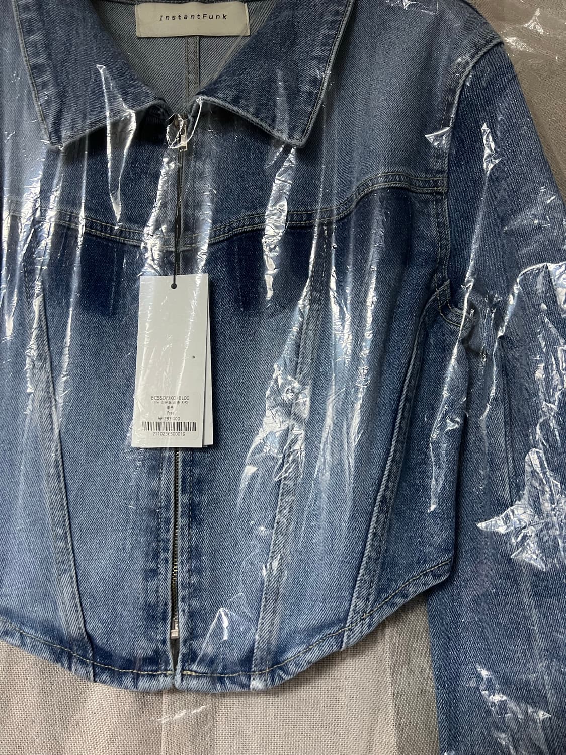 새상품/구할수없는/약20%저렴)인스턴트펑크 데님라운드크롭자켓-블루FREE 상품이미지6