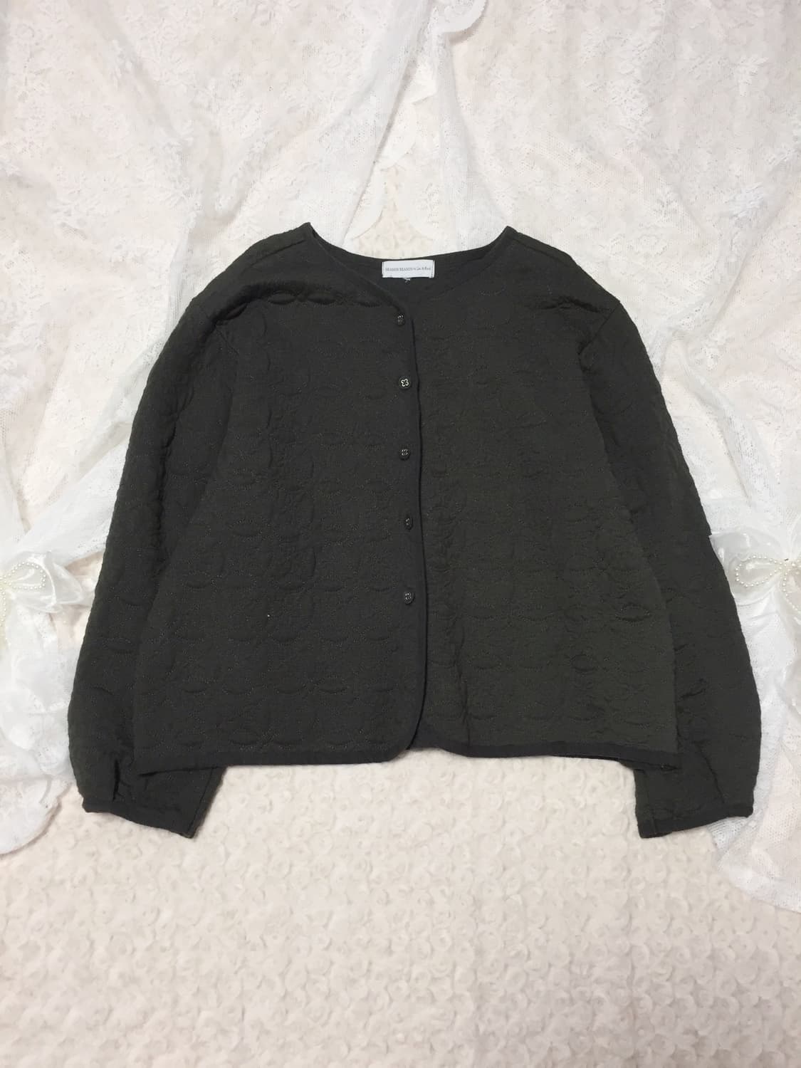 빈티지 카키 꽃자수 자켓 상품이미지1