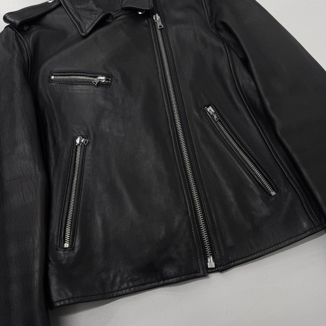 갭 리얼레더 양가죽 바이커 사선 라이더 가죽자켓 상품이미지5