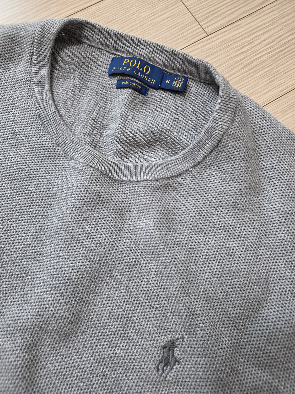 폴로 피마코튼 니트 그레이 M(100-105) 상품이미지2